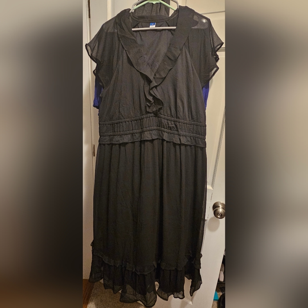 Old Navy Black Ruffle Dress